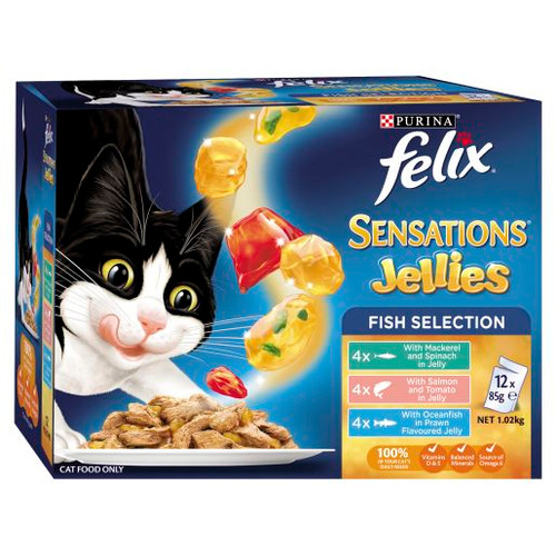 PURINA FELIX FISH JELLY SENSATIONS 12X85GM