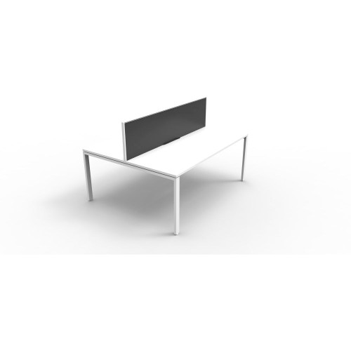 INFINITY PROFILE LEG WORK Station Brilliant White 1500Mm 2 Person Doubleside & Screen