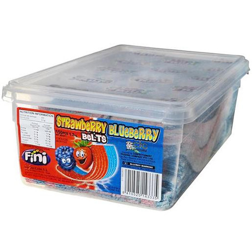 CONFECT TRADING STRAWBERRY & BLUEBERRY BELTS 150S