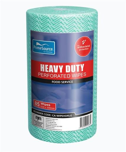 CAST AWAY WIPES HEAVY DUTY PERFORATED ON A ROLL GREEN (CA-WIPEHDRLG) 85S