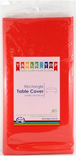 ALPEN RED PLASTIC TABLE COVER (Carton of 12)