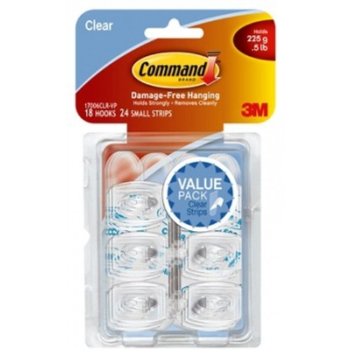 COMMAND 17006CLR-VP CLEAR MINI HOOKS 18 VALUE PACK 225G