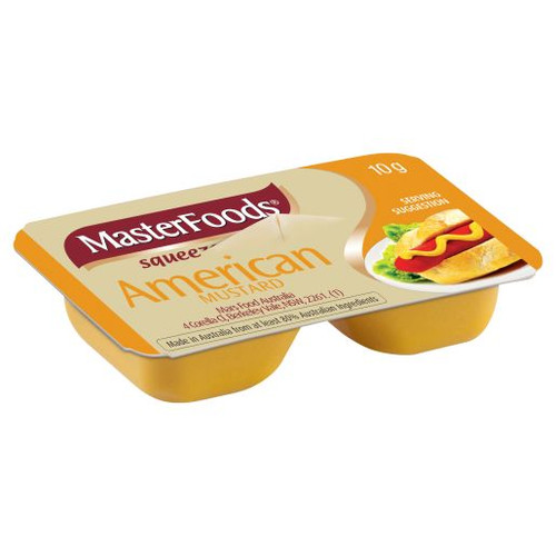 MASTERFOODS AMERICAN MUSTARD SQUEEZE 100x 10GM