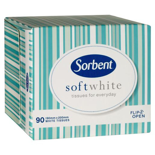 SORBENT WHITE FACIAL TISSUE 90S (Carton of 24) 2328844