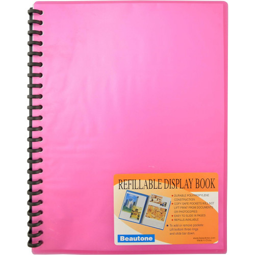 BANTEX Display Book Cool Frost A4 20 Refillable Pockets Red 31850
