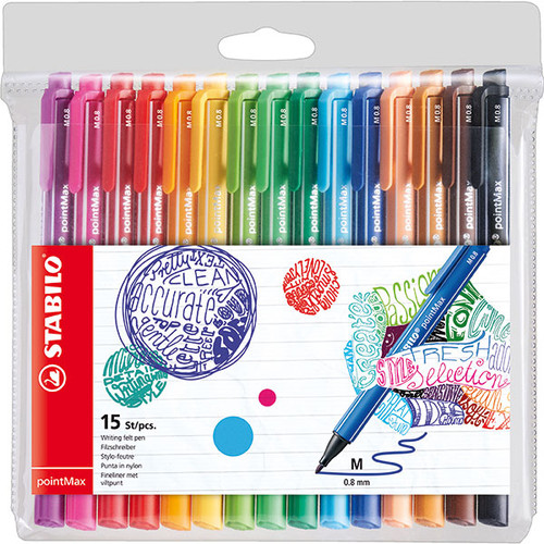 STABILO POINTMAX FINELINER ASSORTED PK15