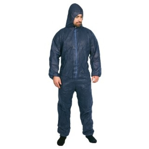 Blue Disposable Coveralls 100% Polypropylene Large