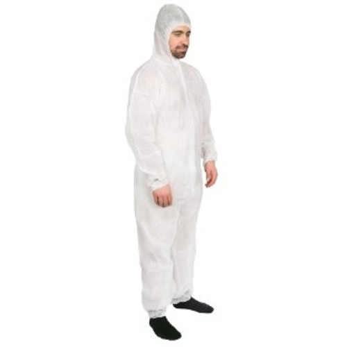 White Disposable Coveralls 100% Polypropylene Large