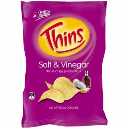 THINS POTATO CHIPS Salt & Vinegar 175gm