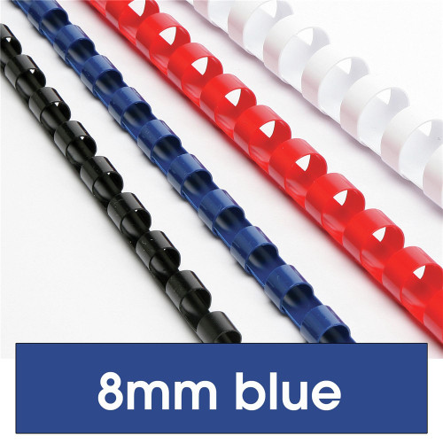 REXEL BINDING COMB 8mm 21Loop 45Sht Cap Blue PK100