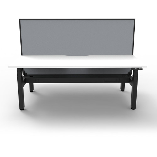 Rapidline BOOST+ Back To Back Workstation+Screen+Cable Tray 2 Person 1200mmW White/Black