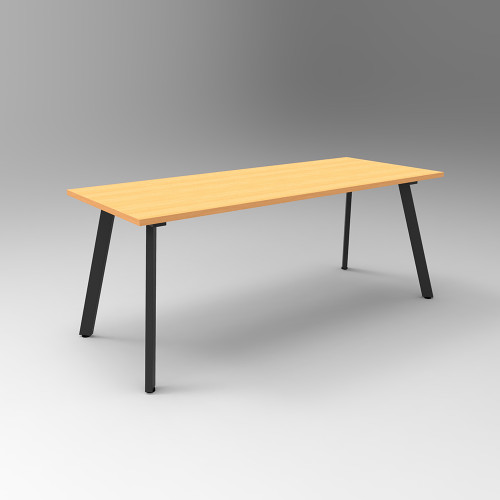 Rapidline Eternity Meeting And Boardroom Table 1800W x 900D x 730mmH Beech Top Black Base