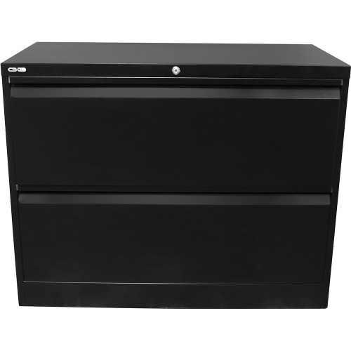 Rapidline Go Lateral Filing Cabinet 2 Drawer 900W x 473D x 705mmH Black