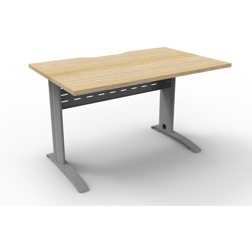 Rapidline Deluxe Rapid Span Straight Desk 1200W x 750D x 730mmH Natural Oak/Silver