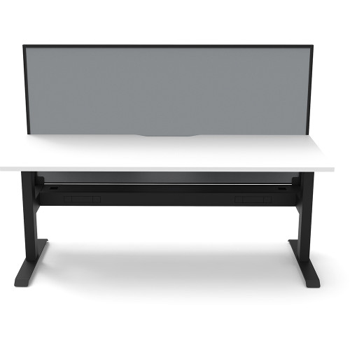 Rapidline Boost Static Single Sided Workstation + Screen + Cable Tray 1800mmW White/Black