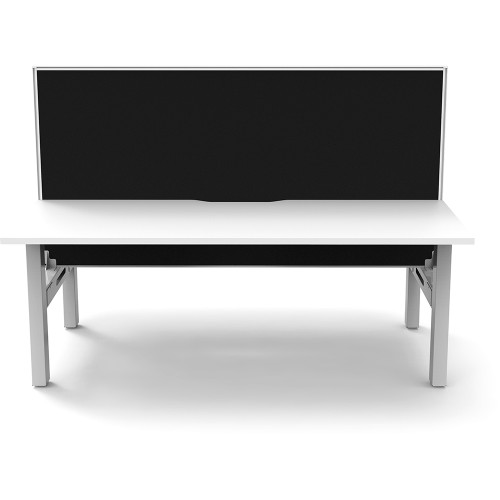 Rapidline Boost Static Back To Back Workstation + Screen 2 Person 1500mmW White/White