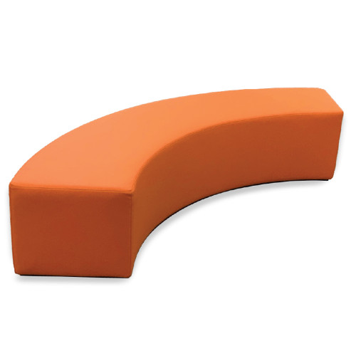 K2 Marbella Monash Junior Quarter Round Ottoman 1500mmW Orange PU Leather