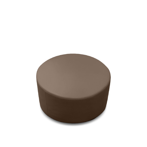 K2 Marbella Flinders Junior Round Ottoman Dark Brown PU Leather