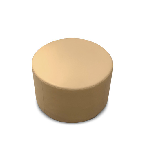 K2 Marbella Flinders Senior Round Ottoman Beige PU Leather