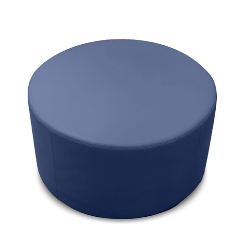 K2 Marbella Mawson Senior Round Ottoman 700mm Diameter Blue PU Leather