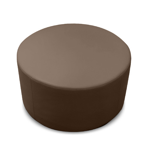 K2 Marbella Mawson Senior Round Ottoman 700mm Diameter Dark Brown PU Leather