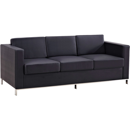 Plaza Lounge 3 Seater 1940W x 790D x 740mmH Black PU
