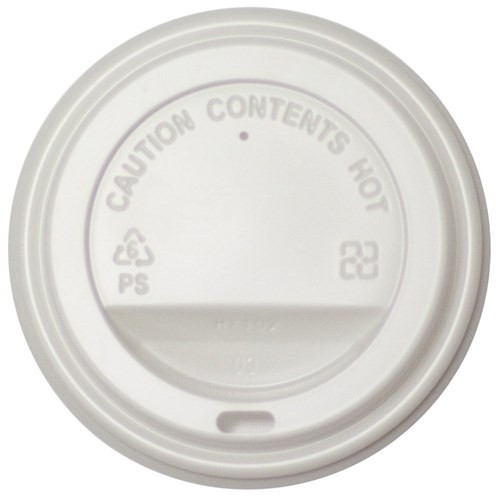 Capri Lid Plastic Hot Cup To Suit 12Oz White, Carton of 1000