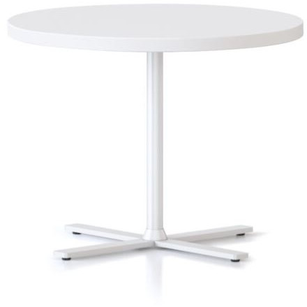 Kolo Side & Coffee Table,600DIAM X 457H 25MM Natural White Table Top,White Satin P/C Base