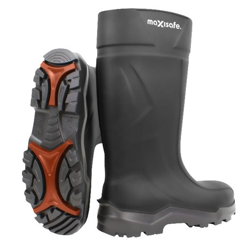 XtremeGrip Black Polyurethane Gumboots - Size 12 Pair