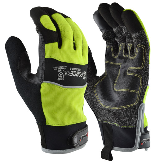 G-Force Hi-Vis Cut 5 Mechanics Glove, XL Pair