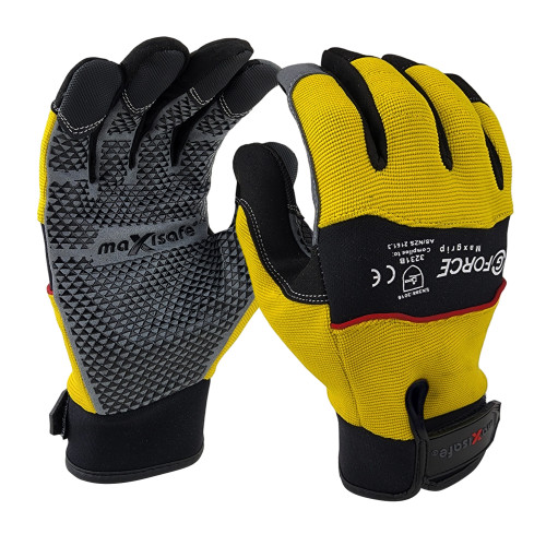 G-Force Maxgrip Mechanics Glove With Silicone Grip , Medium Pair