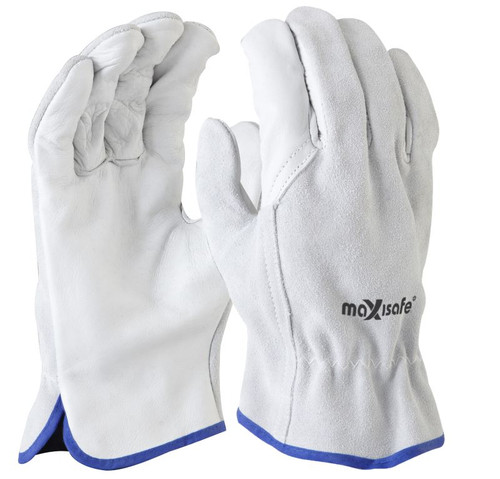 Maxisafe Natural Split Back Leather Rigger Glove , Large Pair