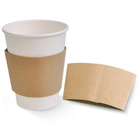 KRAFT CUP SLEEVE TO SUIT 8OZ PAPER CUP. CARTON OF 1000