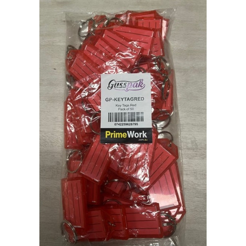 Gusspak Key Tags Red Pack of 50