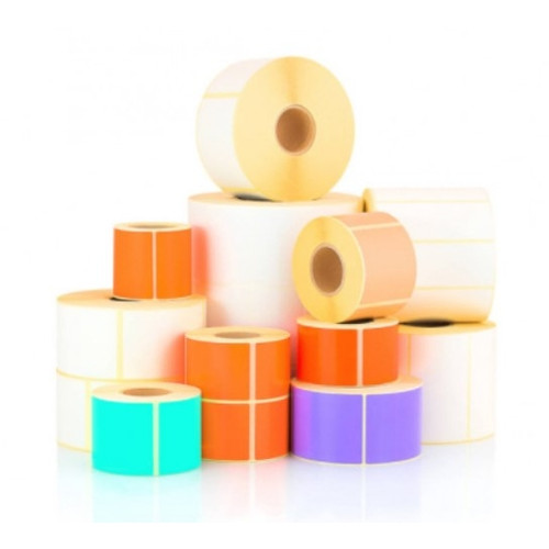 Direct Thermal Labels 100 x 150mm, 25mm Core, Perforated Roll of 400 Labels - Yellow