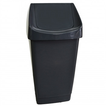 FLIP TOP BIN 27L  Charcoal Swing Lid Top Tidy Bin