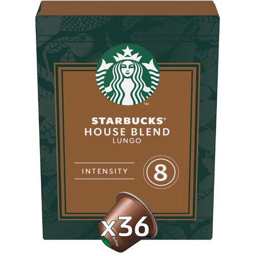 Starbucks By Nespresso Intensity 8 House Blend Lungo Coffee Pods 36 Pack