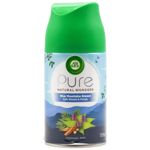 AIRWICK 159G FRESHMATIC REFILL NATURAL WONDERS BLUE MOUNTAINS BREEZE SOFT WOODS & FLORALS