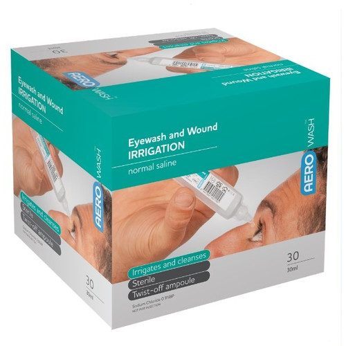AEROWASH Sodium Chloride Eyewash Ampoule 30ml, Box of 30