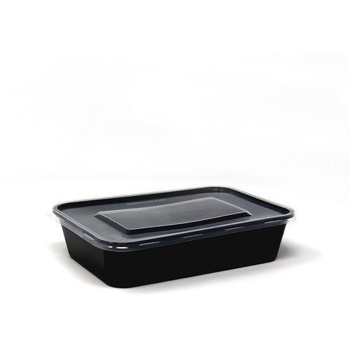 DISPOSABLE RECTANGLE CONTAINER 500ml Black Sleeve of 50 (Lids Sold Separately)