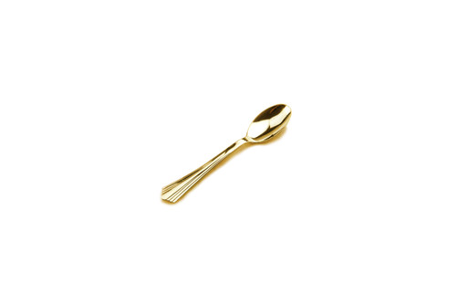 Shiny Heavy Duty Plastic Gold Spoons Pack Of 12