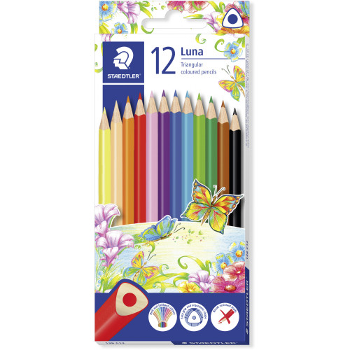 Staedtler 138 Luna Coloured Pencils Triangular Assorted, Pack of 12