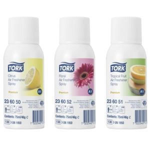 TORK Mixed Pack Air Freshener Spray A1 75ml, Pack of 12 (Citrus, Floral and Tropical) to Suit JSH-0562000 A1 Dispenser