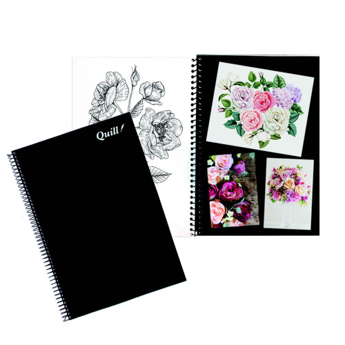 Quill Visual Art Diary PP A4 120 Pages - Black and White