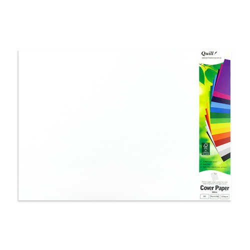 Quill Cover Paper 125gsm A3 - White, Pack of 250 (91101)