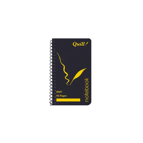 Quill Q Series Notebook 70gsm PP 147 x 87mm S/O 96 Pages - Black