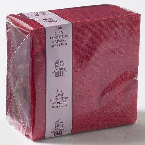 LUNCHEON NAPKINS MID COLOURS 2 Ply Red Bx2000