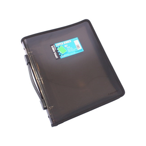 Bantex Translucent ZiPPer Binder PP A4 3-O Ring 25mm - Smoke (20850)