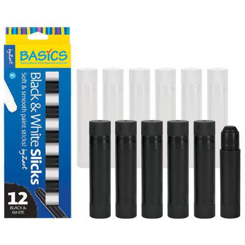 Slicks by Zart Black and White Pack of 12