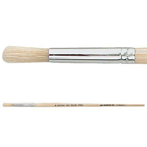 Hog Hair Round Bristle Brushes Pack of 12 - #6